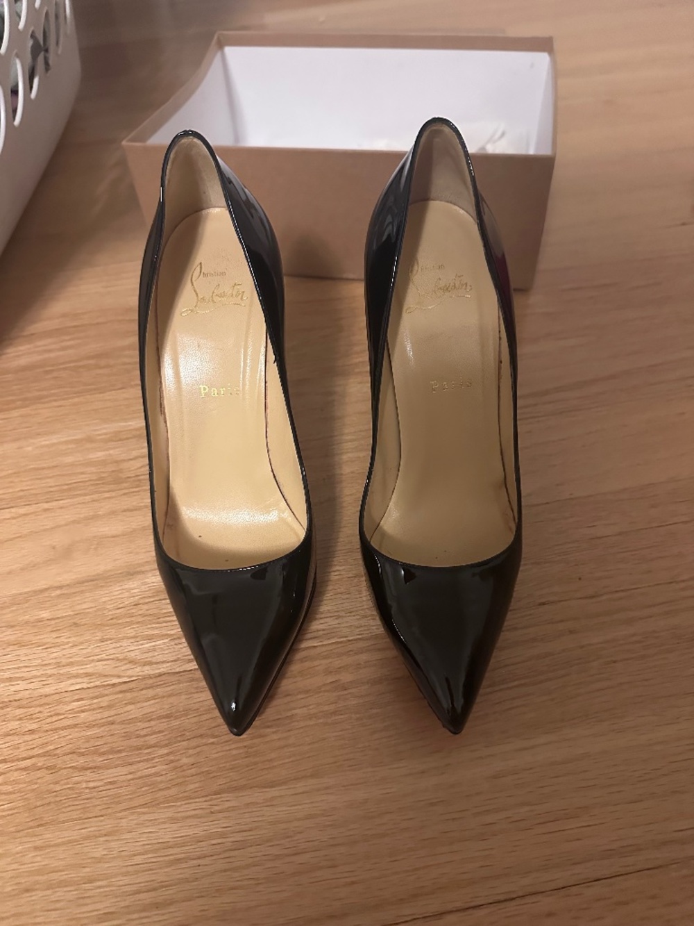 Christian Louboutin black pigalle plato 120 patent calf